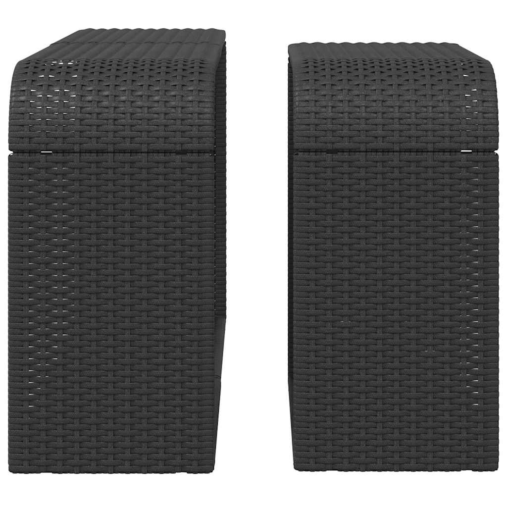 vidaXL Storage Shelves 2 pcs Black Poly Rattan 5
