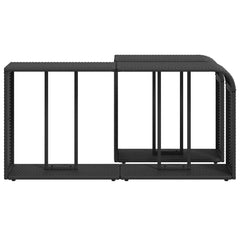 vidaXL Storage Shelves 2 pcs Black Poly Rattan 6