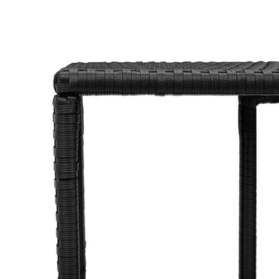 Storage Shelves 2 pcs Black Poly Rattan