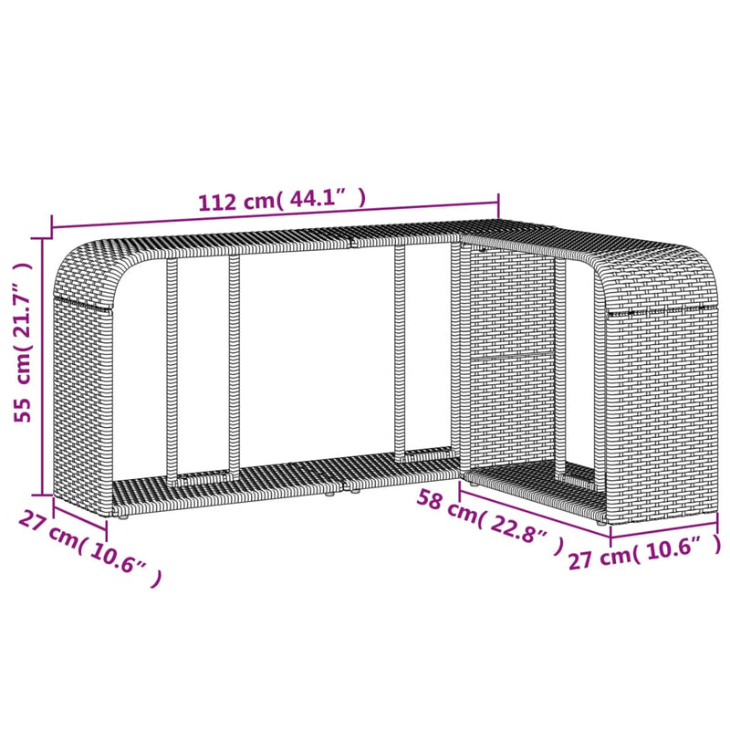 Storage Shelves 2 pcs Black Poly Rattan