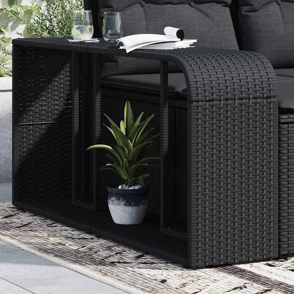 vidaXL Storage Shelves 2 pcs Black Poly Rattan 1