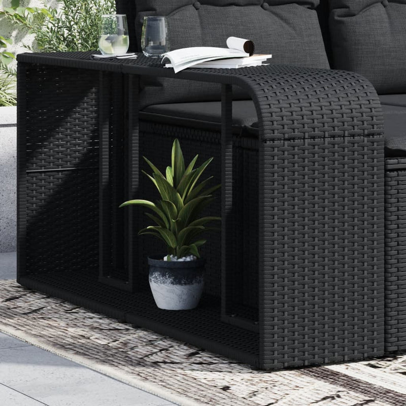 Storage Shelves 2 pcs Black Poly Rattan