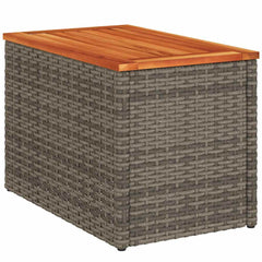 vidaXL Garden Side Tables 2pcs Grey 55x34x37cm Poly Rattan Solid Wood 5