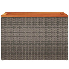 vidaXL Garden Side Tables 2pcs Grey 55x34x37cm Poly Rattan Solid Wood 6