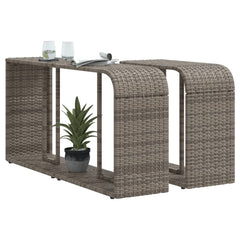 vidaXL Storage Shelves 2 pcs Grey Poly Rattan 4