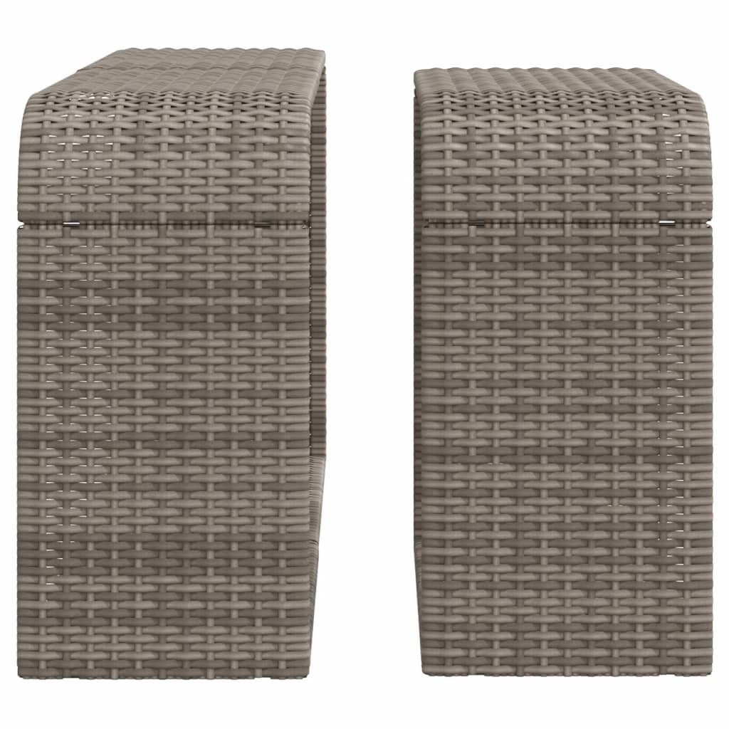 vidaXL Storage Shelves 2 pcs Grey Poly Rattan 5