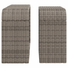 vidaXL Storage Shelves 2 pcs Grey Poly Rattan 5
