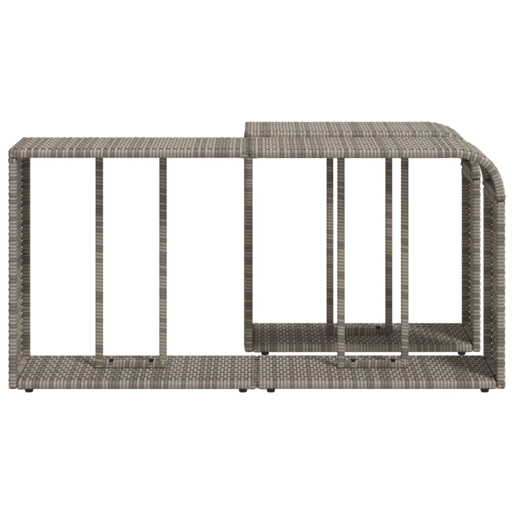 vidaXL Storage Shelves 2 pcs Grey Poly Rattan 6