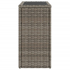 vidaXL Garden Side Table with Glass Top Grey 58x27.5x55 cm Poly Rattan 6