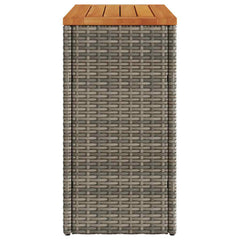 vidaXL Garden Side Table with Wooden Top Grey 58x27.5x55 cm Poly Rattan 6