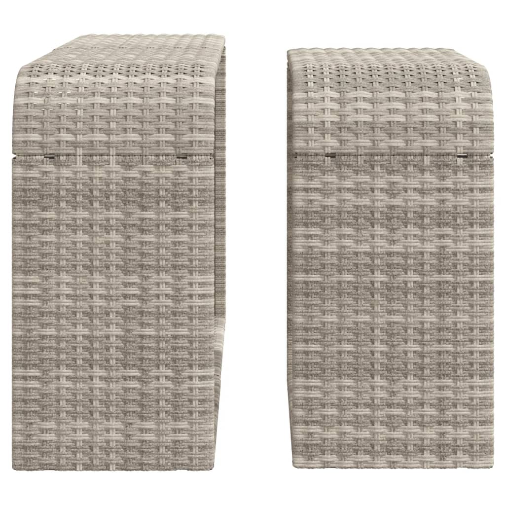 vidaXL Storage Shelves 2 pcs Light Grey Poly Rattan 5
