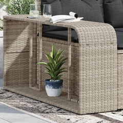 vidaXL Storage Shelves 2 pcs Light Grey Poly Rattan 1