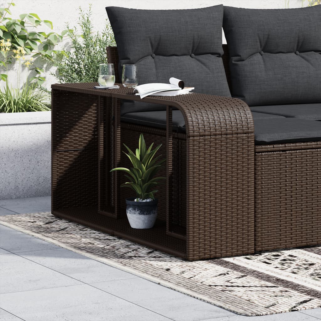 vidaXL Storage Shelves 2 pcs Brown Poly Rattan 3