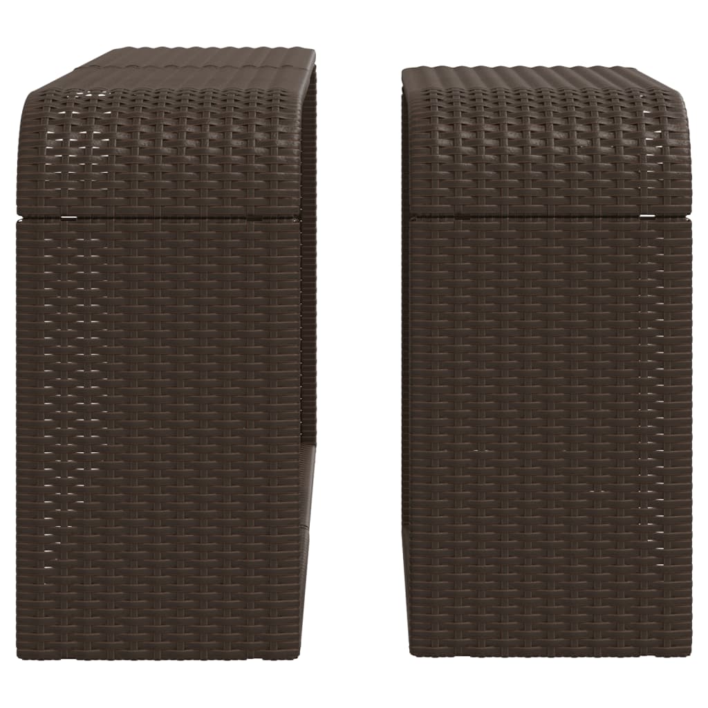 vidaXL Storage Shelves 2 pcs Brown Poly Rattan 5