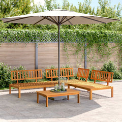5 Piece Garden Pallet Sofa Set Solid Wood Acacia Natural 2x middle + corner + table