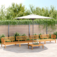 5 Piece Garden Pallet Sofa Set Solid Wood Acacia Natural 2x corner + 2x middle + table