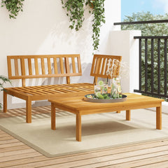 Garden Pallet Solid Wood Acacia brown corner + table