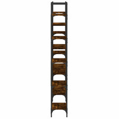 vidaXL Bookshelf Smoked Oak 155.5x24x166.5 cm Engineered Wood 6
