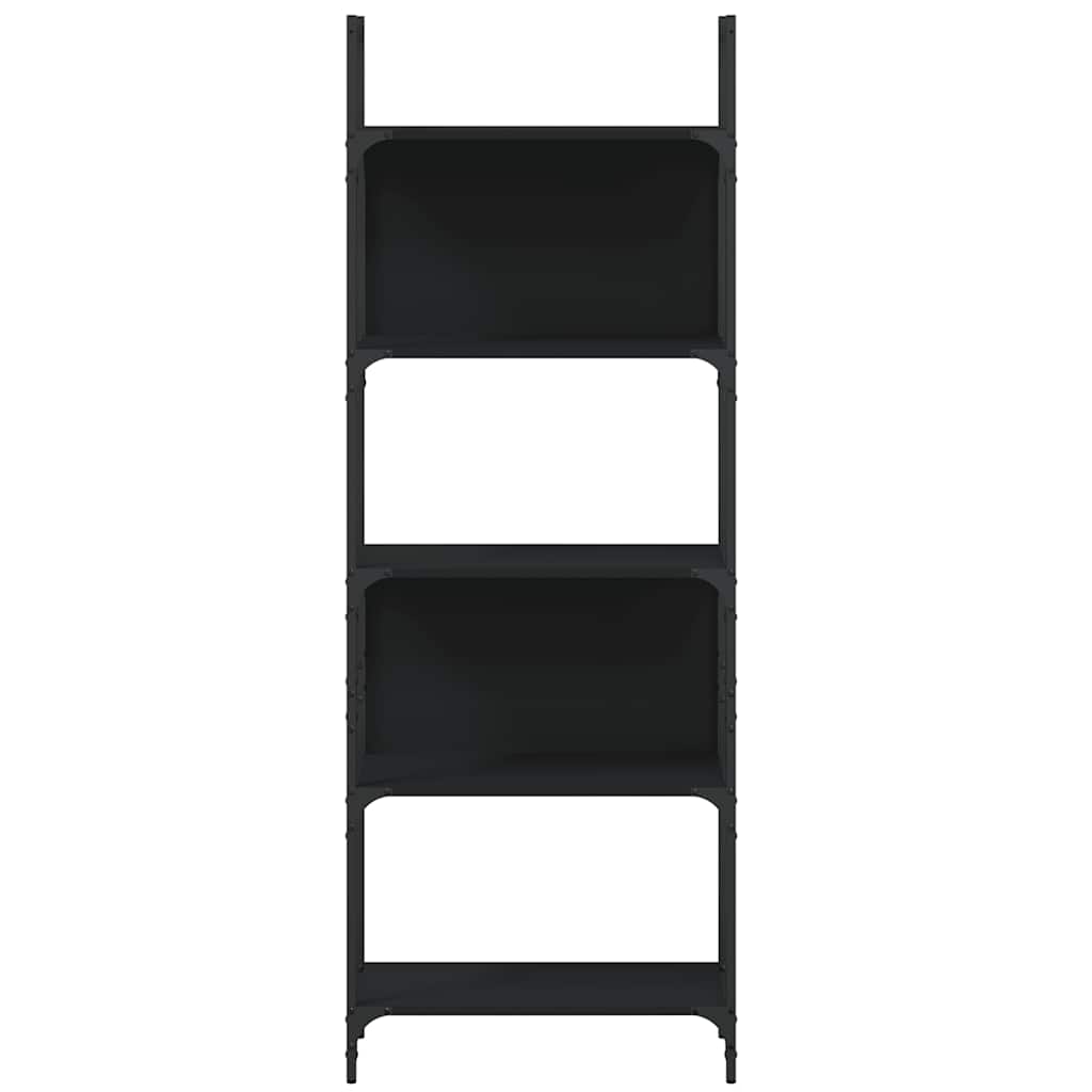vidaXL Bookshelf 5-Tier Black 60.5x24x166.5 cm Engineered Wood 5
