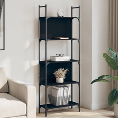 vidaXL Bookshelf 5-Tier Black 60.5x24x166.5 cm Engineered Wood 1