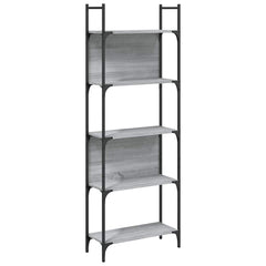 vidaXL Bookshelf 5-Tier Grey Sonoma 60.5x24x166.5 cm Engineered Wood 2