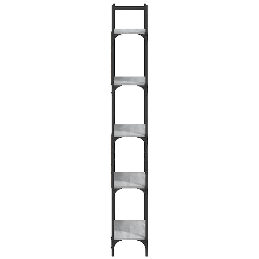 vidaXL Bookshelf 5-Tier Grey Sonoma 60.5x24x166.5 cm Engineered Wood 6