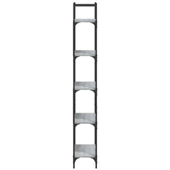 vidaXL Bookshelf 5-Tier Grey Sonoma 60.5x24x166.5 cm Engineered Wood 6