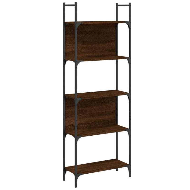 Bookshelf 5-Tier Brown Oak 60.5x24x166.5 cm Engineered Wood