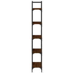vidaXL Bookshelf 5-Tier Brown Oak 60.5x24x166.5 cm Engineered Wood 6