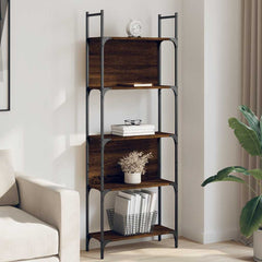vidaXL Bookshelf 5-Tier Brown Oak 60.5x24x166.5 cm Engineered Wood 1