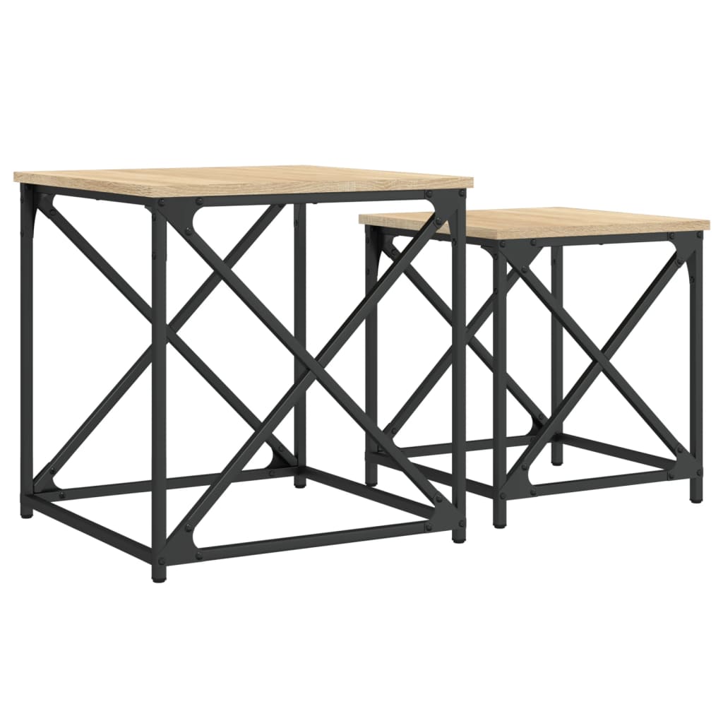 vidaXL Nesting Coffee Tables 2 pcs Sonoma Oak Engineered Wood 2