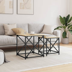 vidaXL Nesting Coffee Tables 2 pcs Sonoma Oak Engineered Wood 3