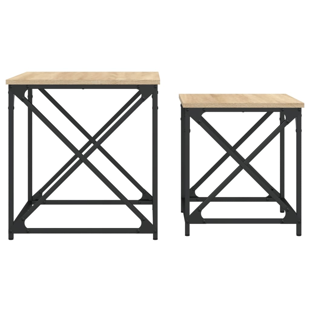 vidaXL Nesting Coffee Tables 2 pcs Sonoma Oak Engineered Wood 5