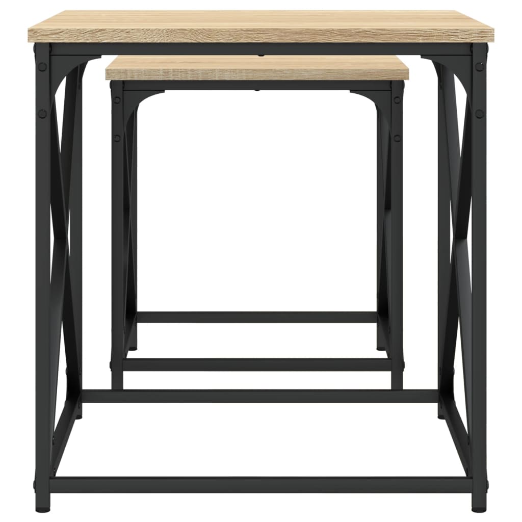 vidaXL Nesting Coffee Tables 2 pcs Sonoma Oak Engineered Wood 6