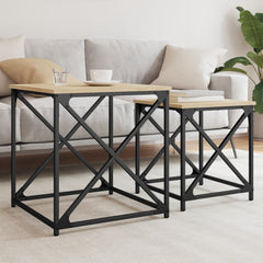vidaXL Nesting Coffee Tables 2 pcs Sonoma Oak Engineered Wood 1
