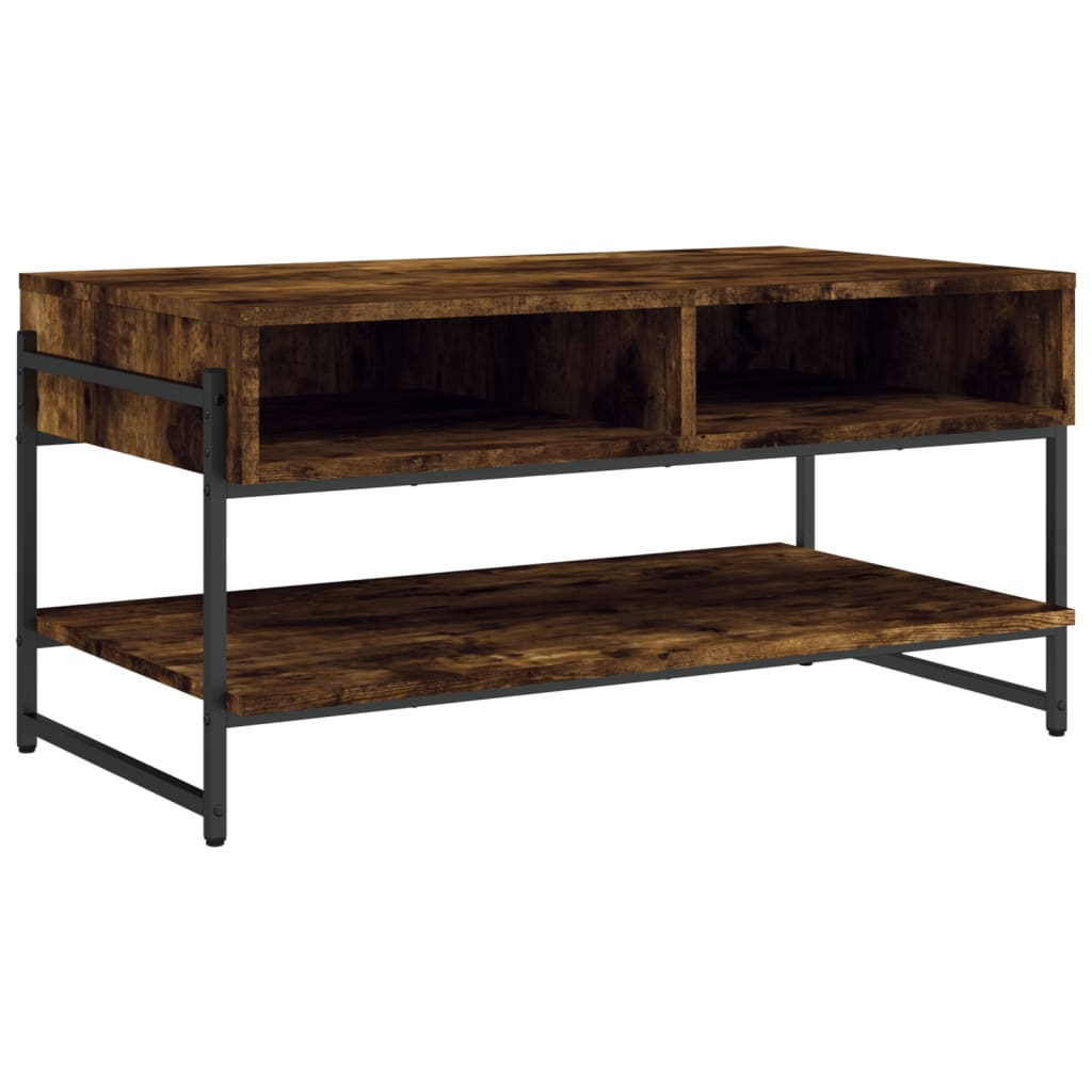 vidaXL Coffee Table Smoked Oak 90x50x45 cm Engineered Wood 2
