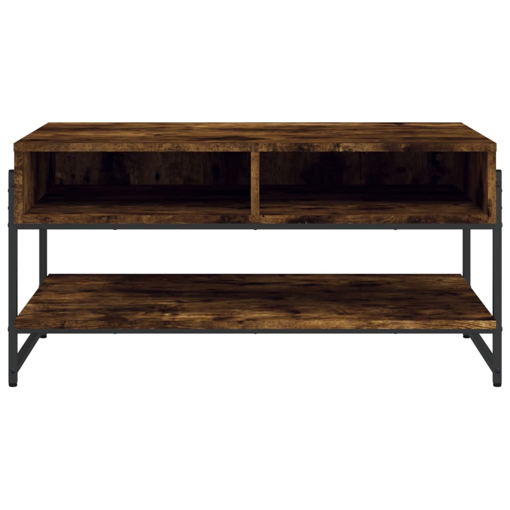 vidaXL Coffee Table Smoked Oak 90x50x45 cm Engineered Wood 4