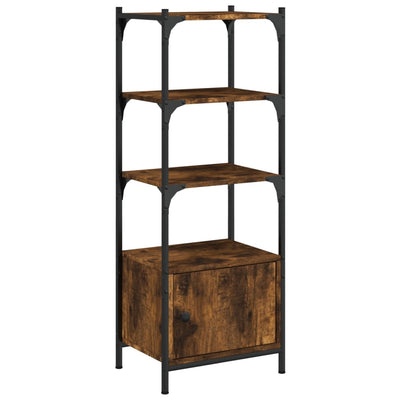 Bookcase 3-Tier Smoked Oak 41x30x109.5 cm Engineered Wood