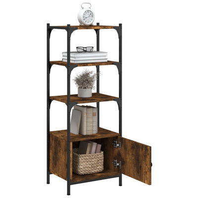 Bookcase 3-Tier Smoked Oak 41x30x109.5 cm Engineered Wood