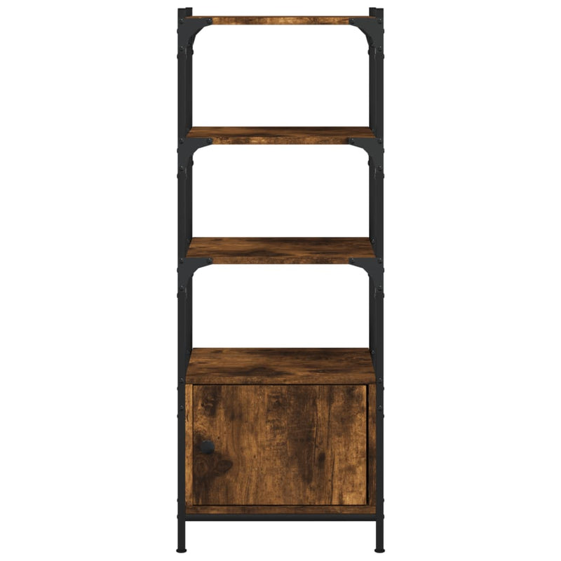 Bookcase 3-Tier Smoked Oak 41x30x109.5 cm Engineered Wood