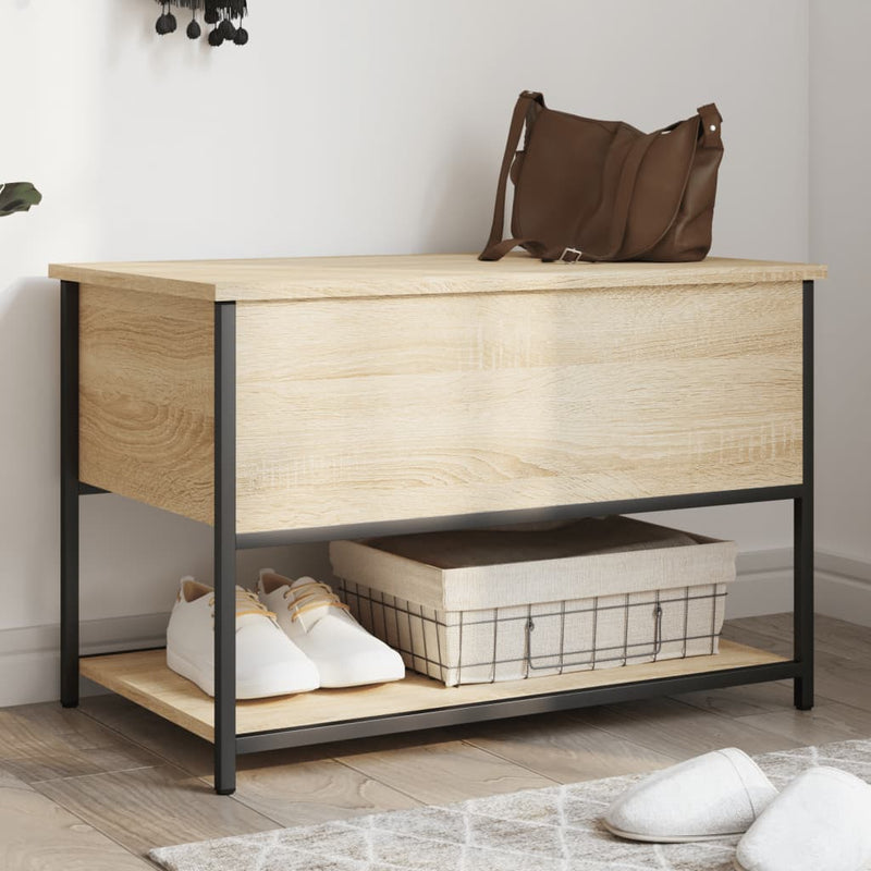 Storage Bench Sonoma Oak 70x42.5x47 cm Engineered Wood