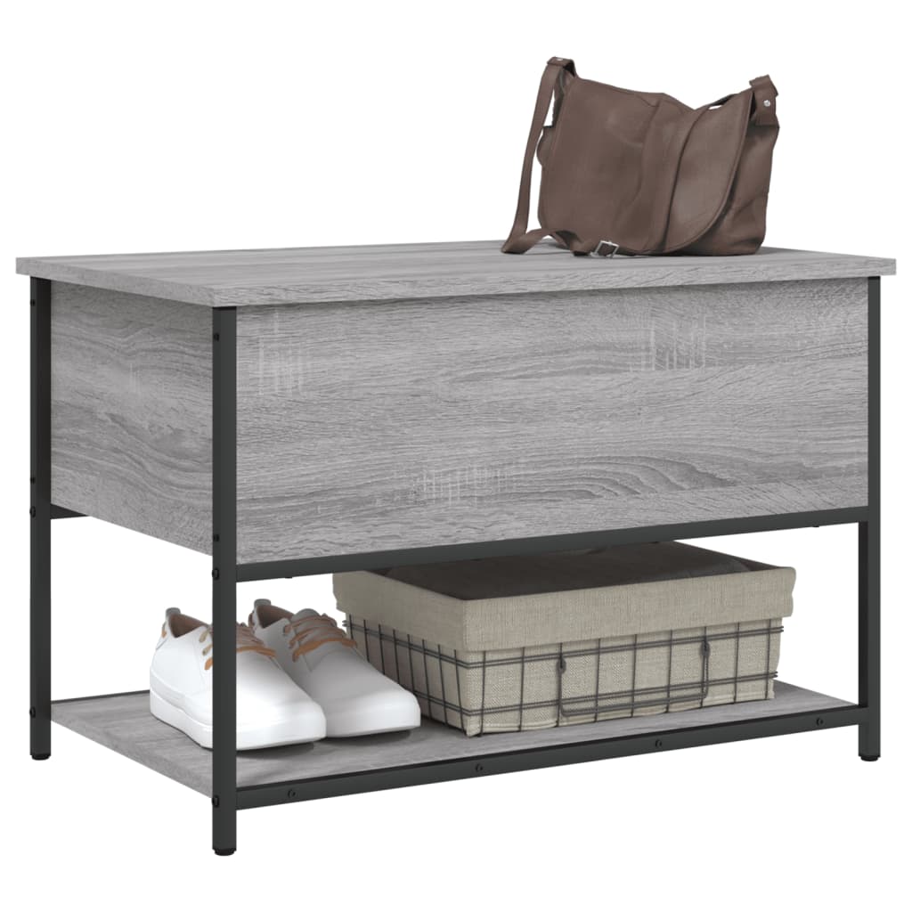 vidaXL Storage Bench Grey Sonoma 70x42.5x47 cm Engineered Wood 4