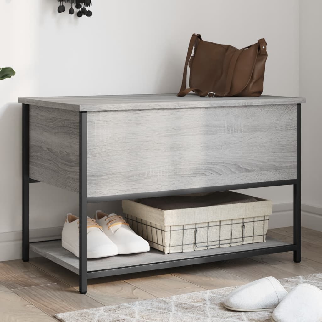 vidaXL Storage Bench Grey Sonoma 70x42.5x47 cm Engineered Wood 1