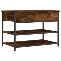 vidaXL Shoe Bench Smoked Oak 70x42.5x50 cm Engineered Wood 2