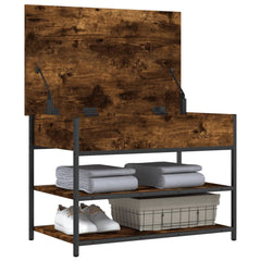 vidaXL Shoe Bench Smoked Oak 70x42.5x50 cm Engineered Wood 5