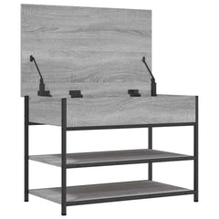 vidaXL Shoe Bench Grey Sonoma 70x42.5x50 cm Engineered Wood 6