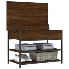 vidaXL Shoe Bench Brown Oak 70x42.5x50 cm Engineered Wood 5