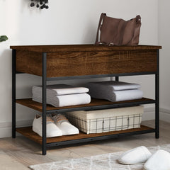 vidaXL Shoe Bench Brown Oak 70x42.5x50 cm Engineered Wood 1