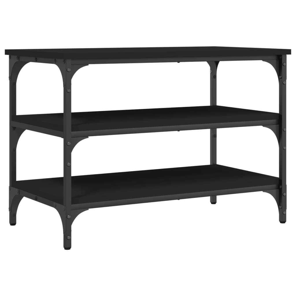 vidaXL Shoe Bench Black 70x38.5x49 cm Engineered Wood 2