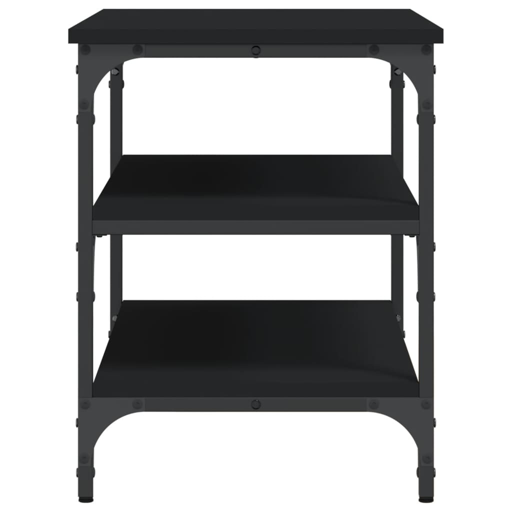 vidaXL Shoe Bench Black 70x38.5x49 cm Engineered Wood 6